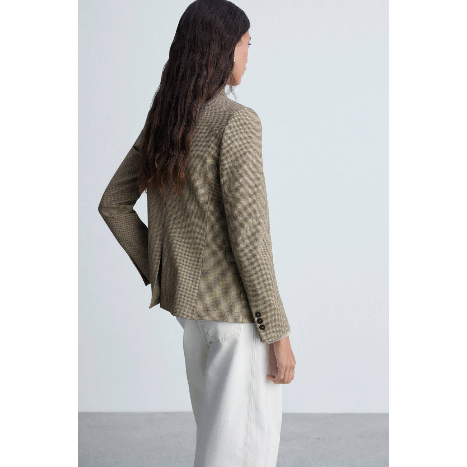 Mango regular blazer taupe