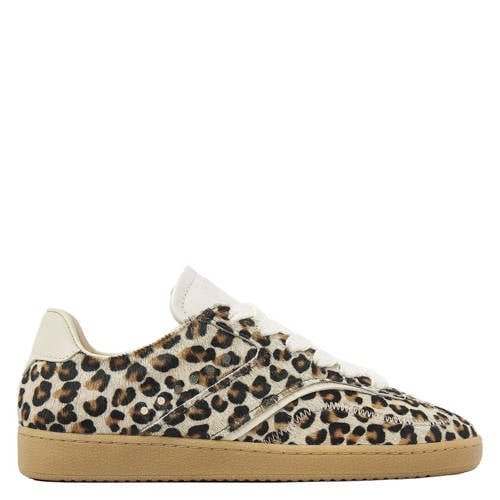 Nubikk leren sneakers met panterprint beige/zwart afbeelding
