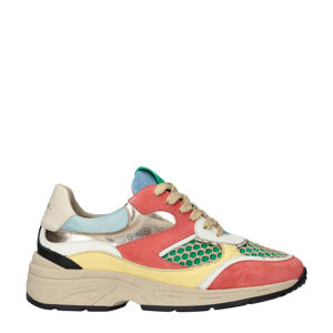 Talla 04.04  chunky leren sneakers koraal/multi