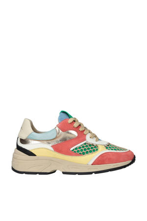 Talla 04.04  chunky leren sneakers koraal/multi