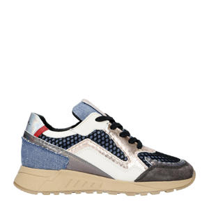   leren sneakers blauw multi