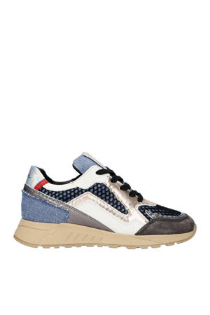   leren sneakers blauw multi