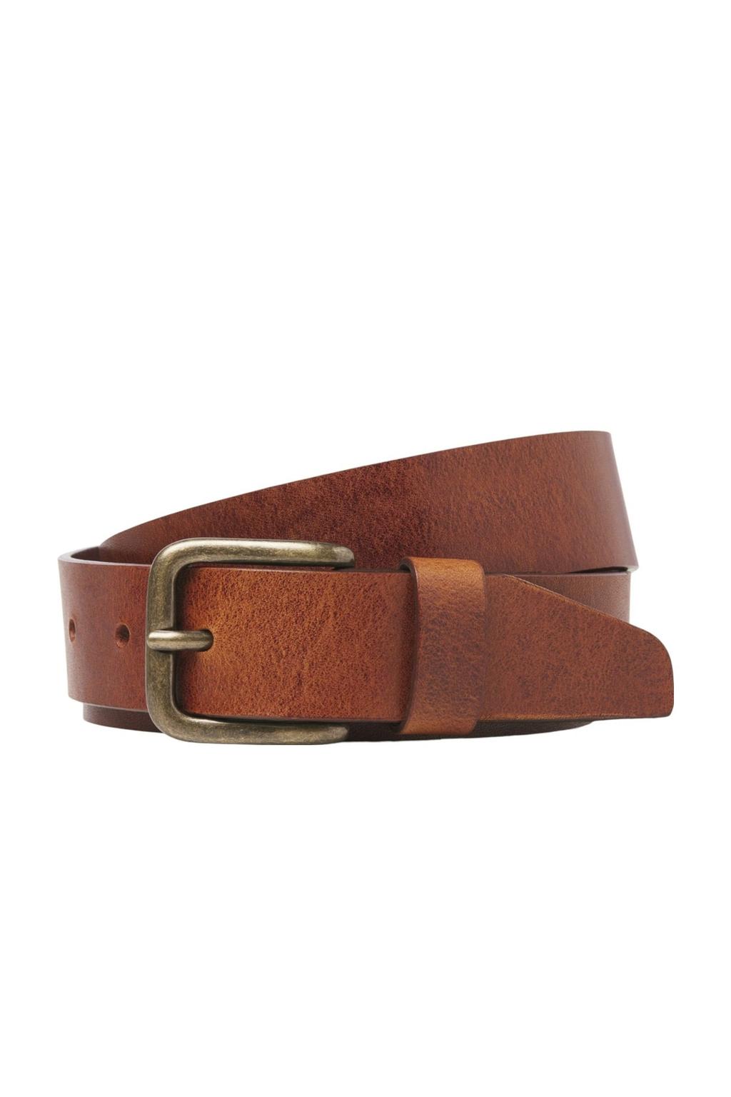 JACK & JONES leren riem JACMARTIN cognac