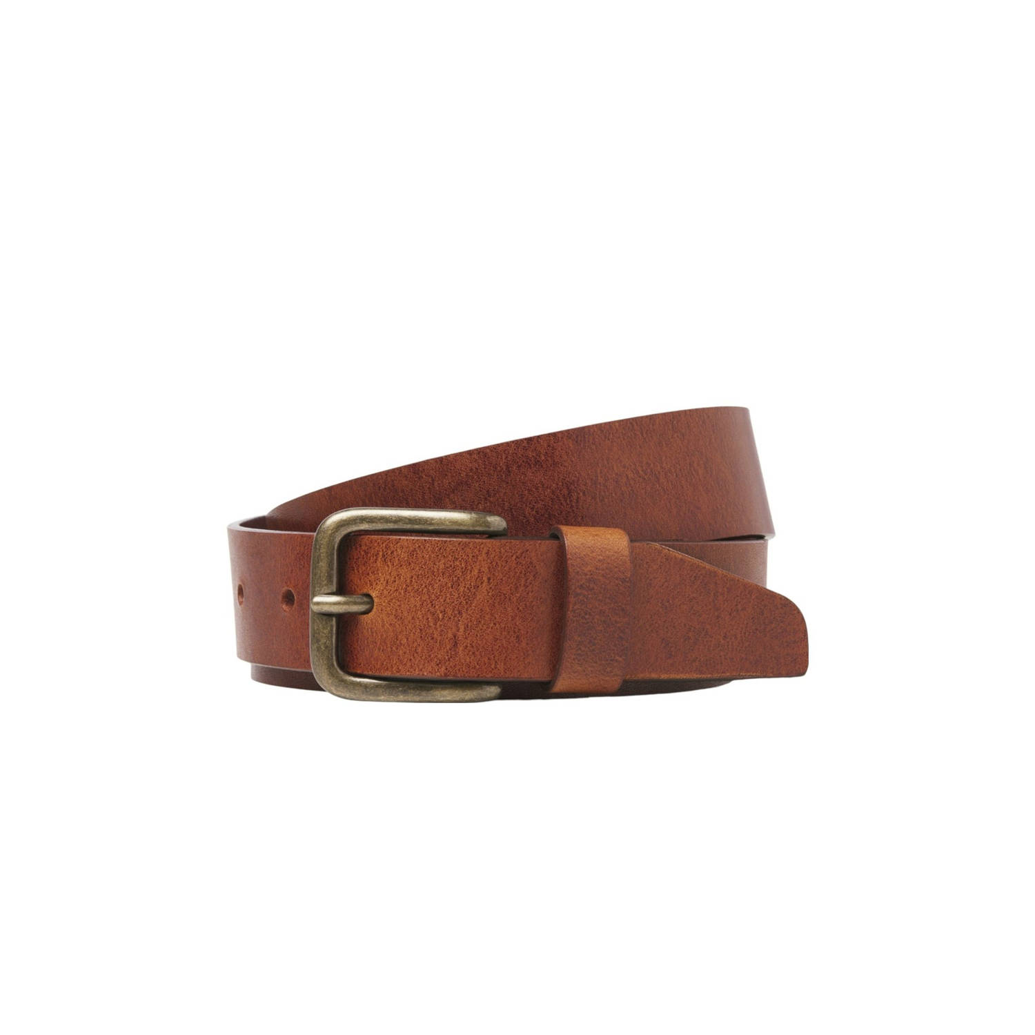 JACK & JONES leren riem JACMARTIN cognac