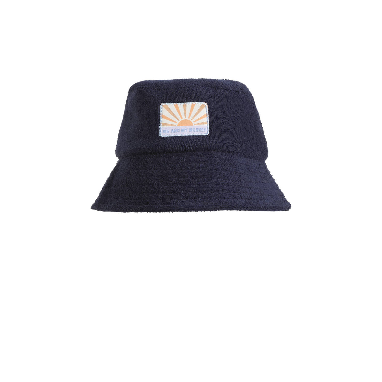 Me & My Monkey buckethat van badstof donkerblauw