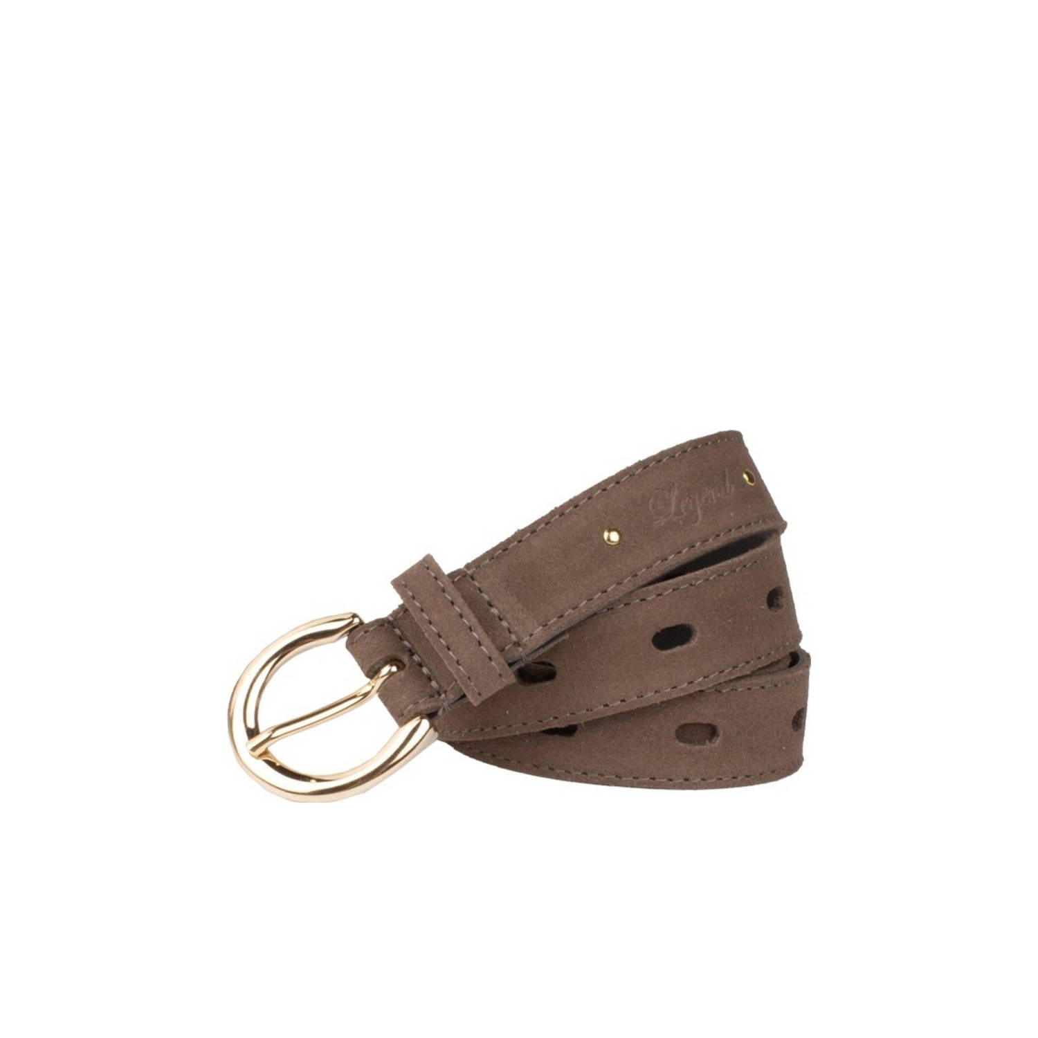 Legend suede riem taupe