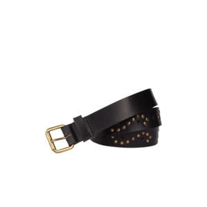 leren riem zwart/goud