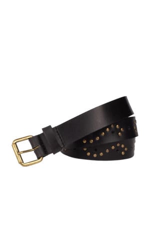 leren riem zwart/goud
