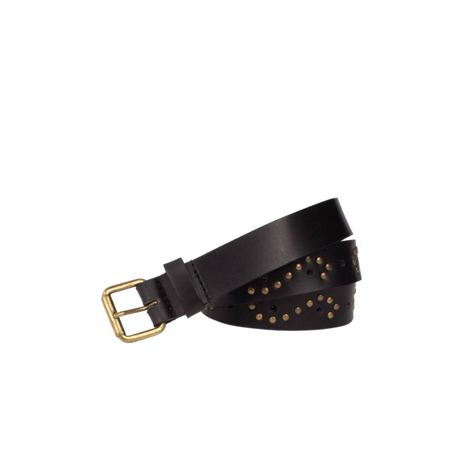 Legend leren riem zwart goud