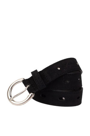 suede riem zwart