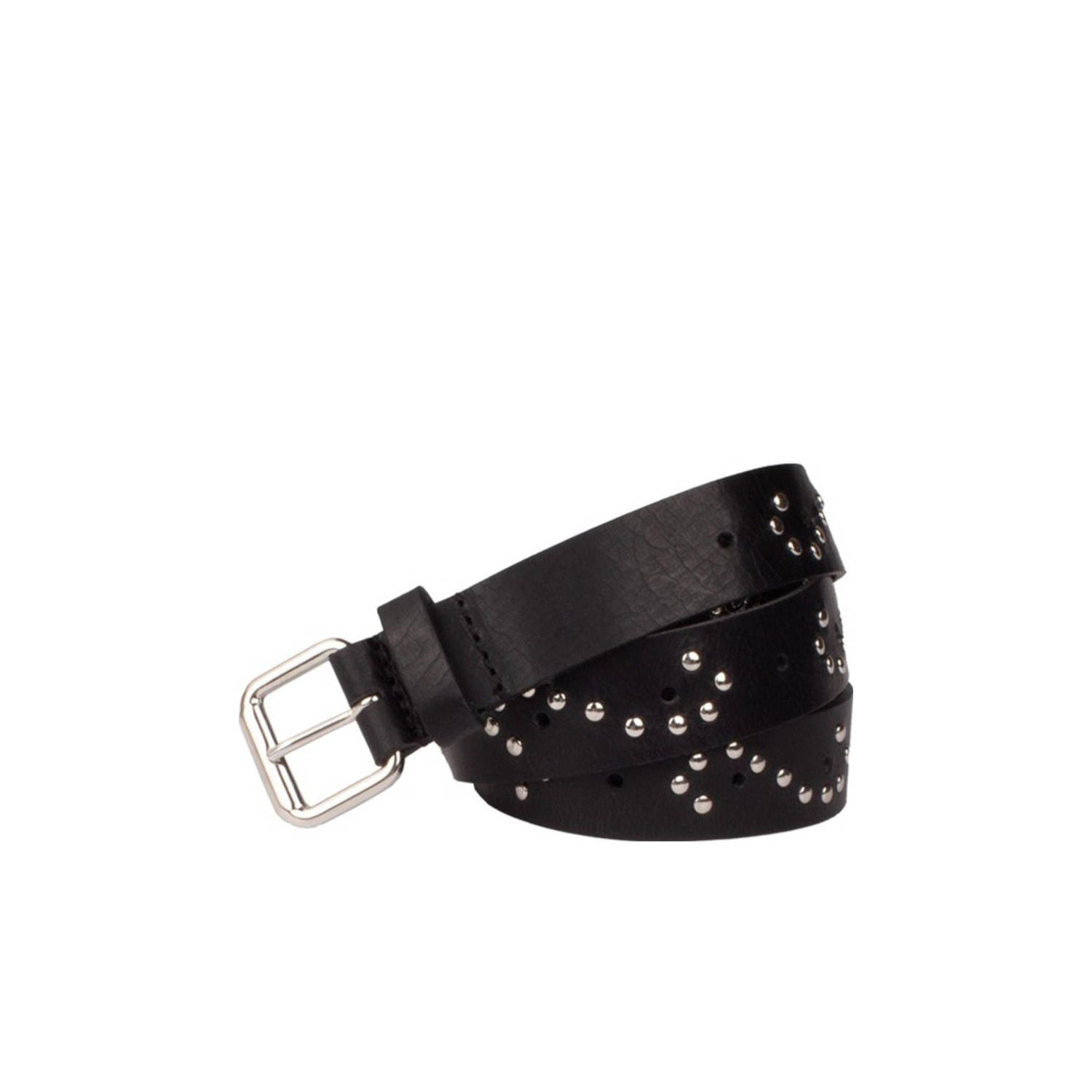 Legend leren riem zwart zilver