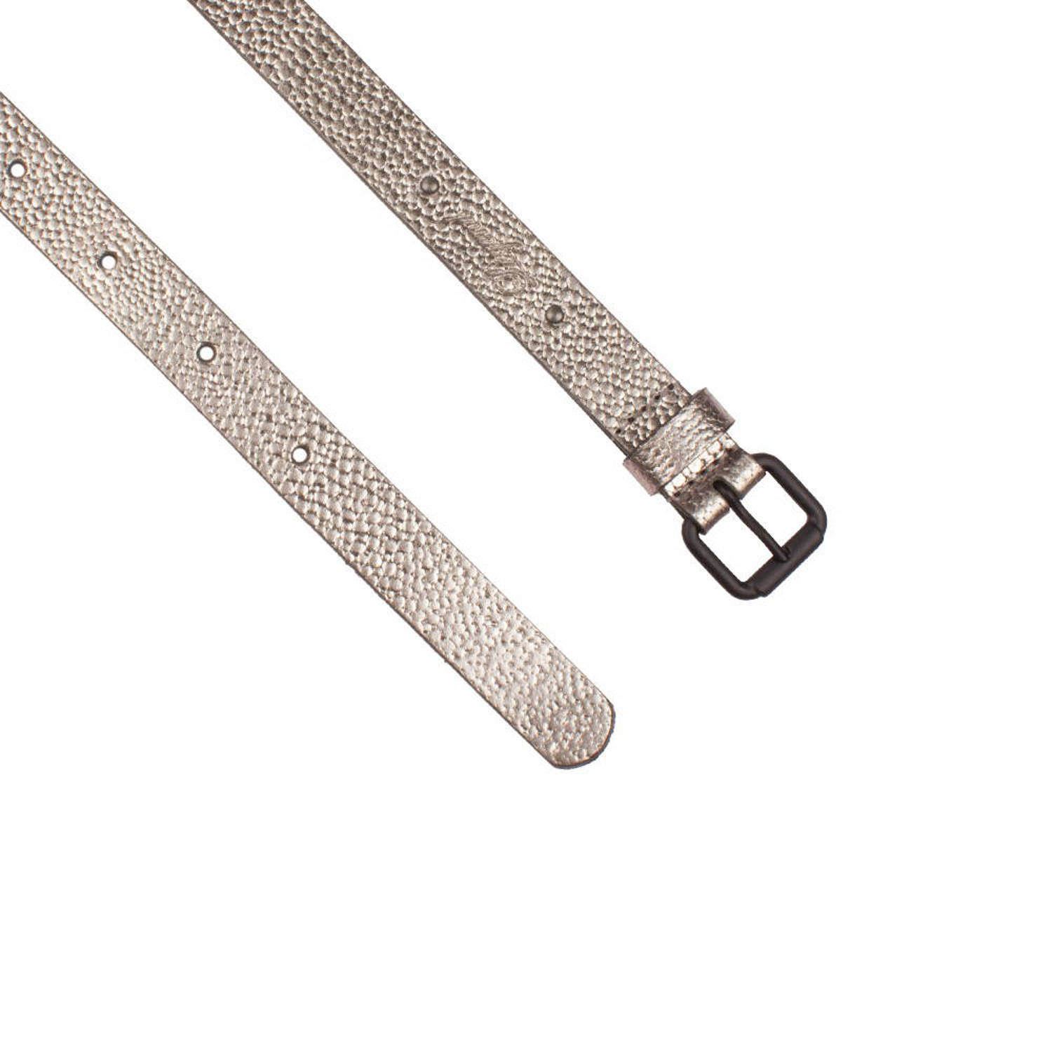 Legend metallic leren riem zilverkleurig