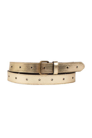 metallic leren riem goudkleurig
