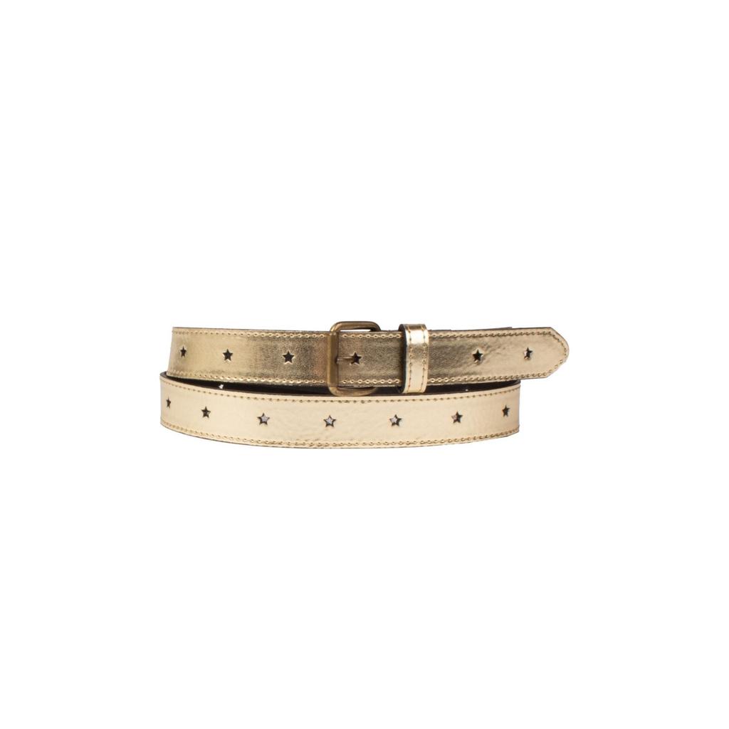 Legend metallic leren riem goudkleurig