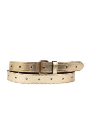 metallic leren riem goudkleurig