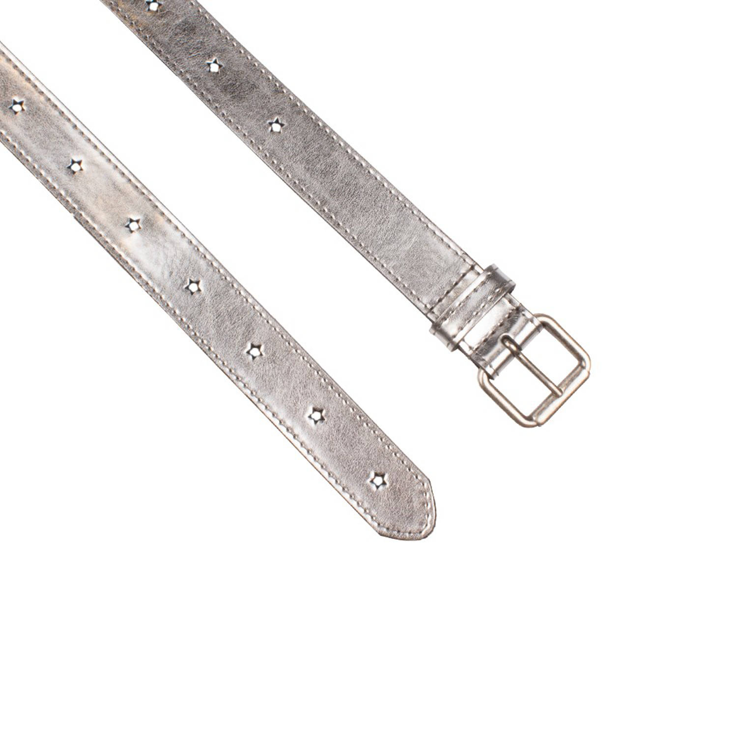 Legend metallic leren riem zilverkleurig