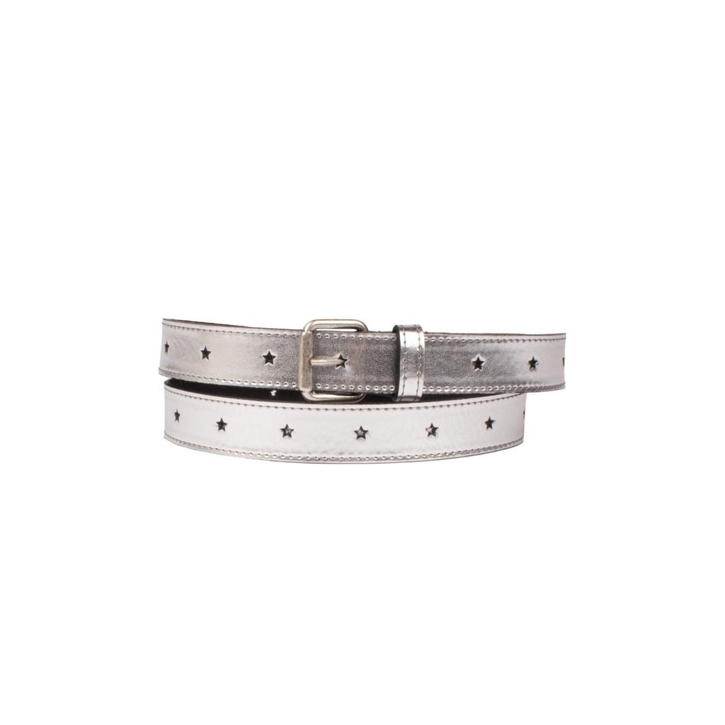 Legend metallic leren riem zilverkleurig