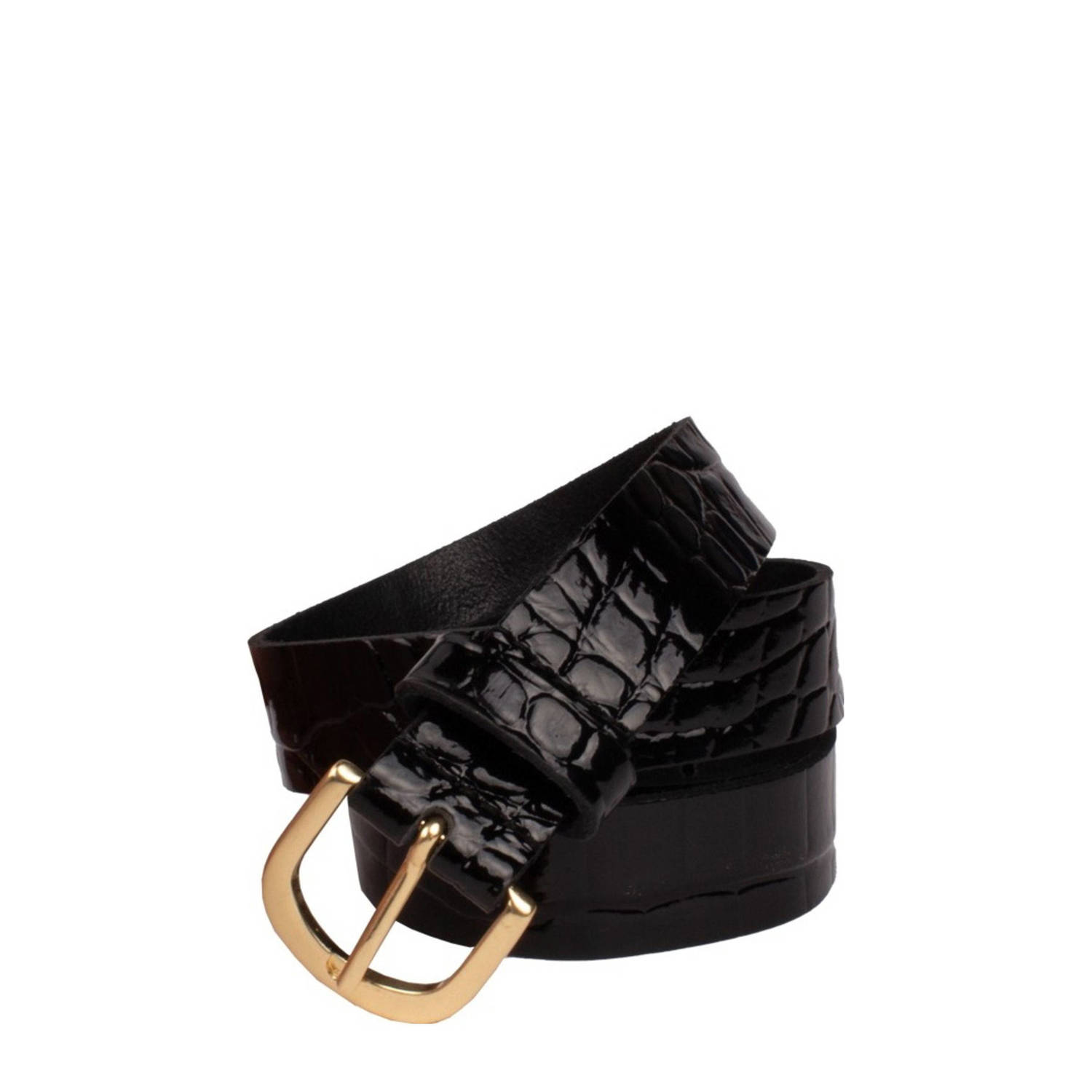 Legend leren riem zwart