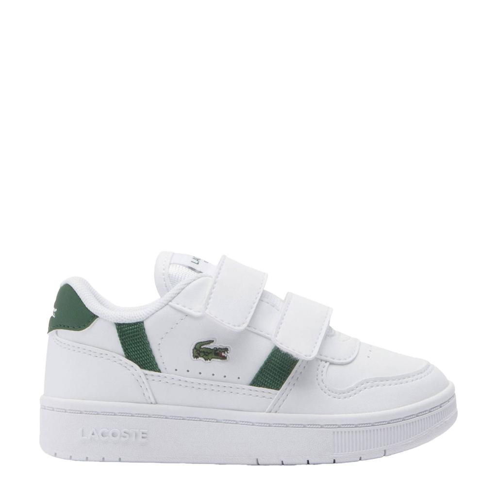 Wit en donkergroene jongens en meisjes Lacoste T-Clip Set 224 sneakers van imitatieleer/voering: textiel/voetbed: eva met klittenband
