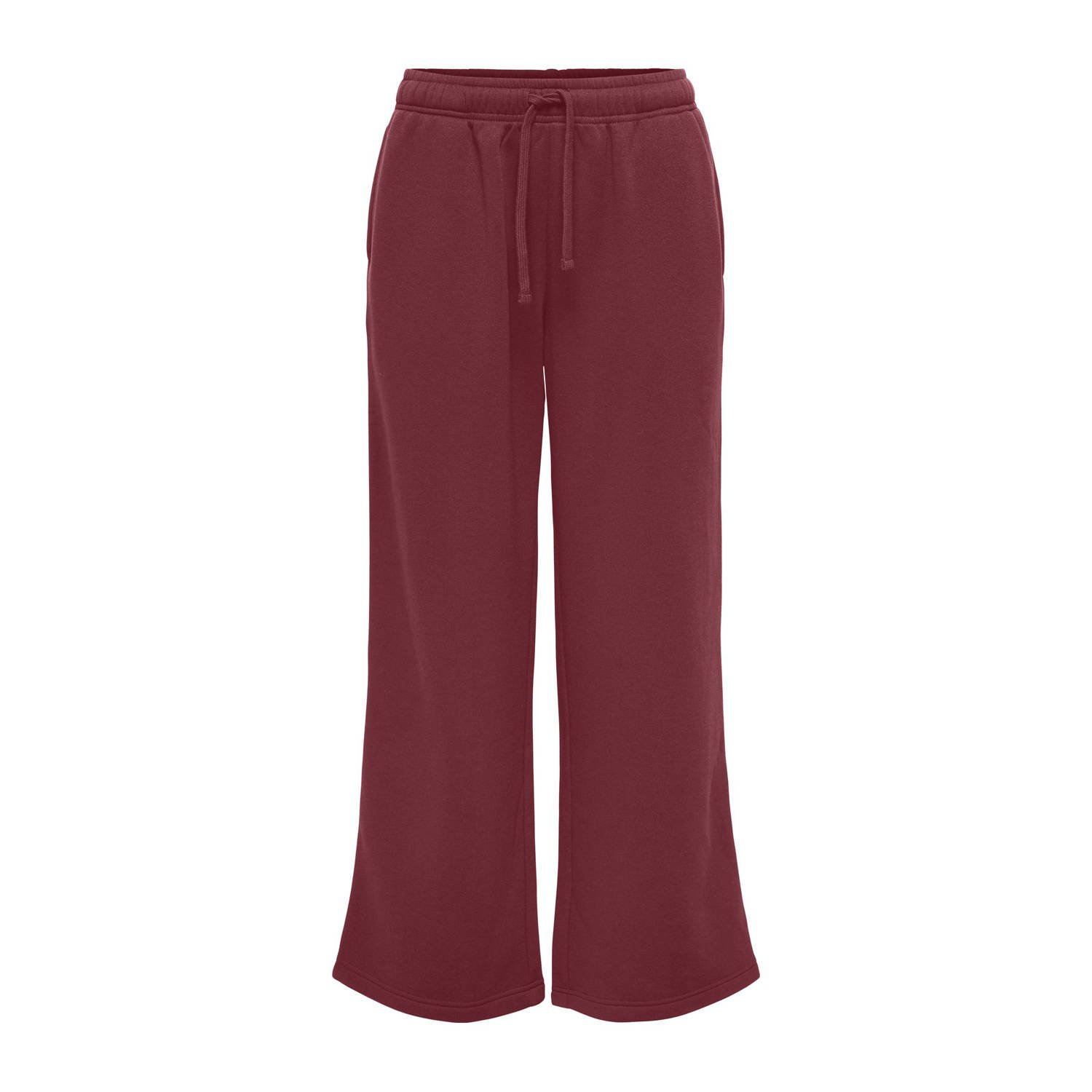ONLY wide leg sweatpants ONLBEST donkerrood