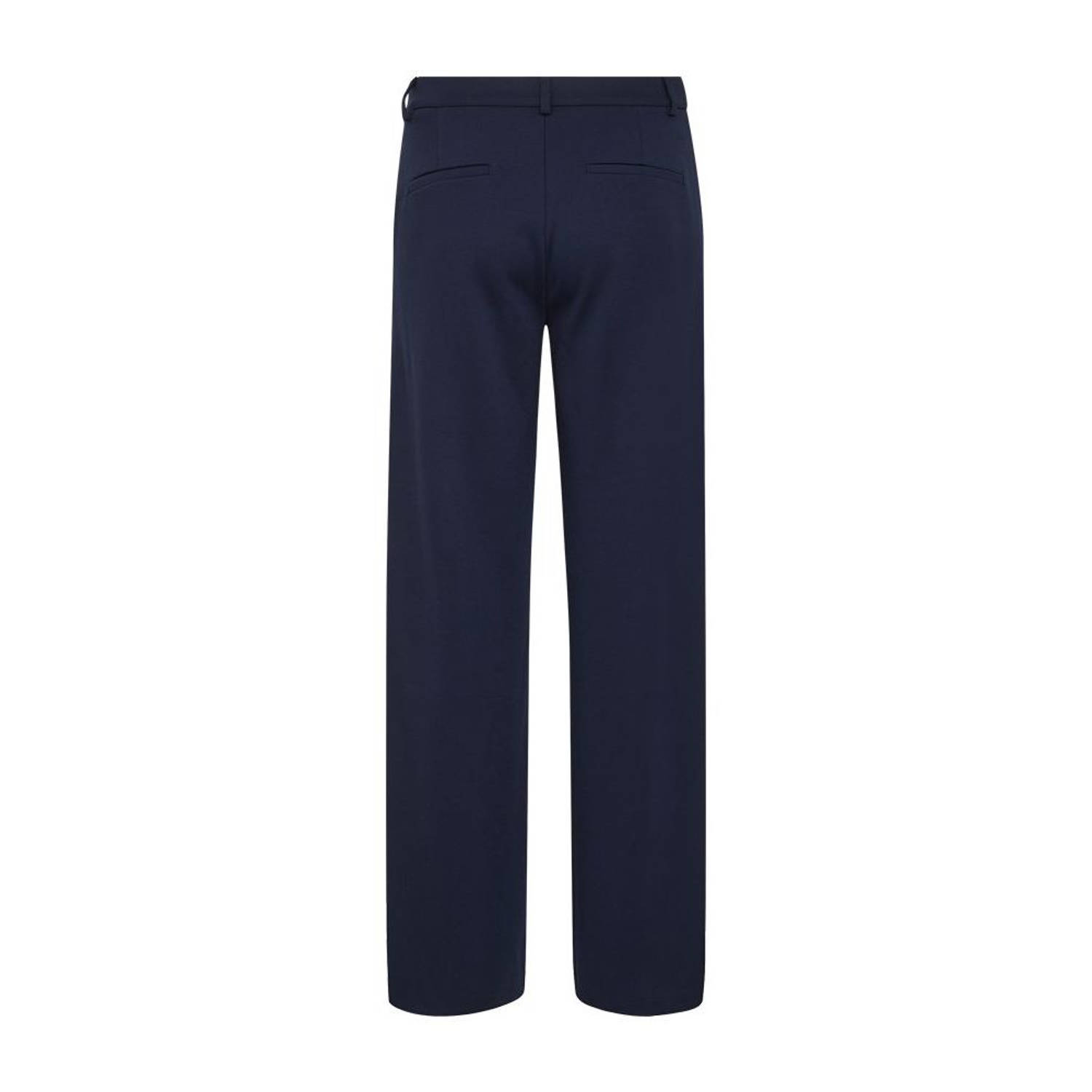 FREEQUENT straight regular waist casual broek donkerblauw