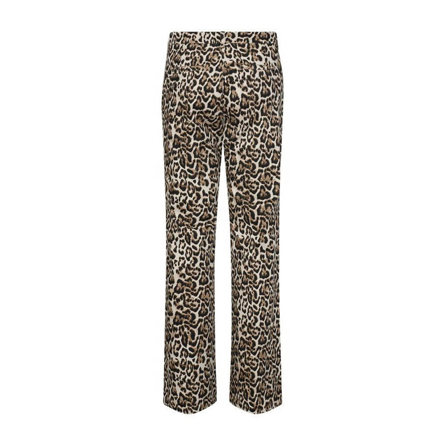 FREEQUENT straight regular waist broek donkerbruin