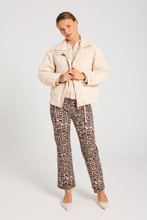 straight regular waist broek donkerbruin