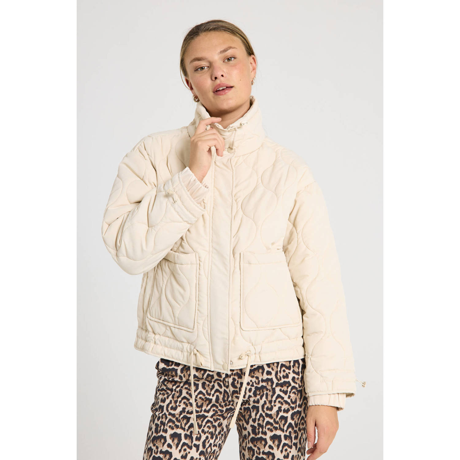 Freequent Stijlvolle Jack Coat in Moonbeam Beige Dames