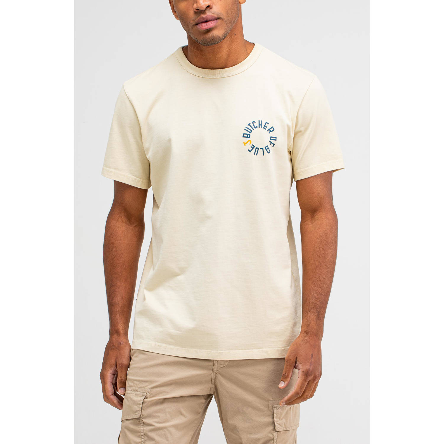 BUTCHER OF BLUE Heren Polo's & T-shirts Army Circle Tee Beige