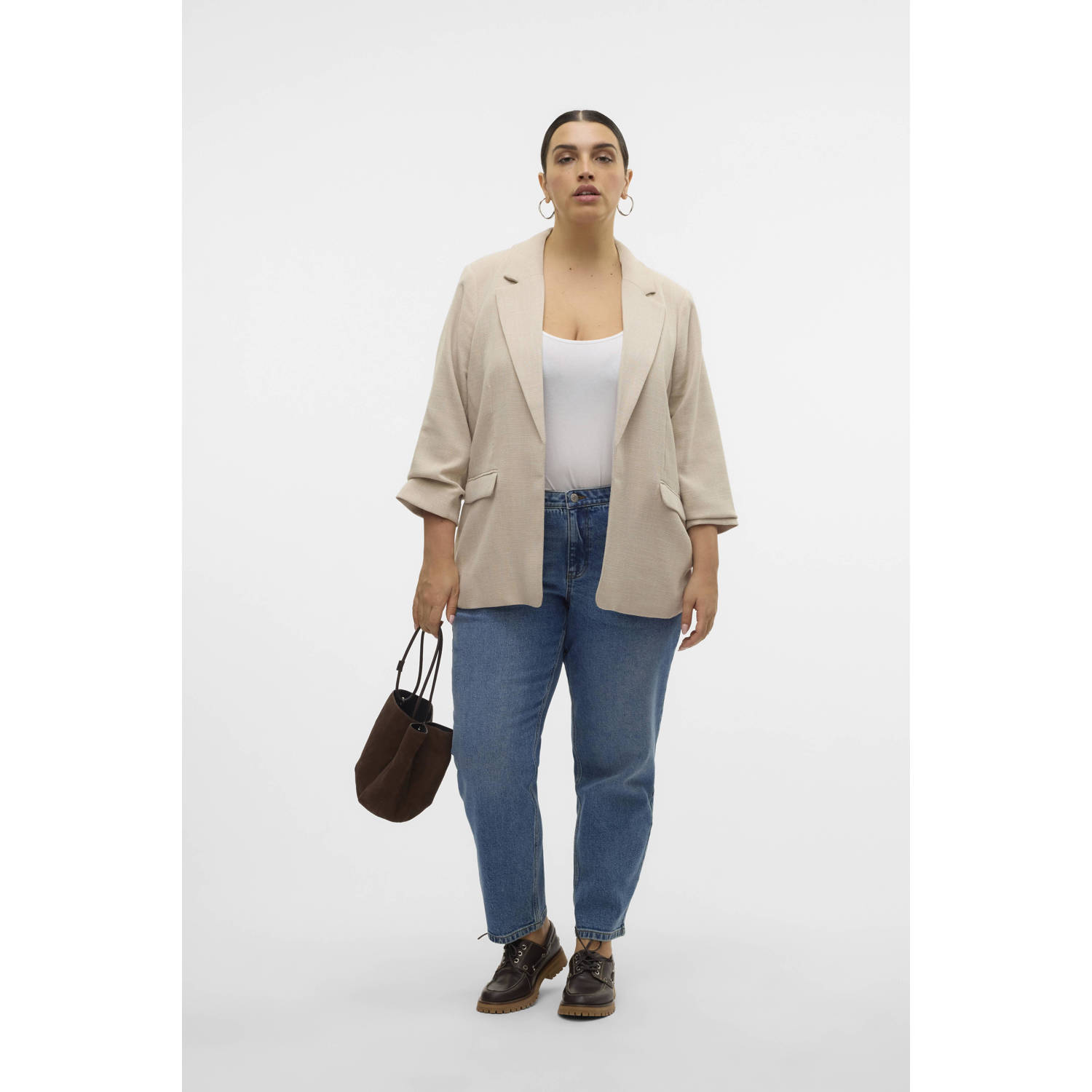 VERO MODA CURVE regular blazer zand