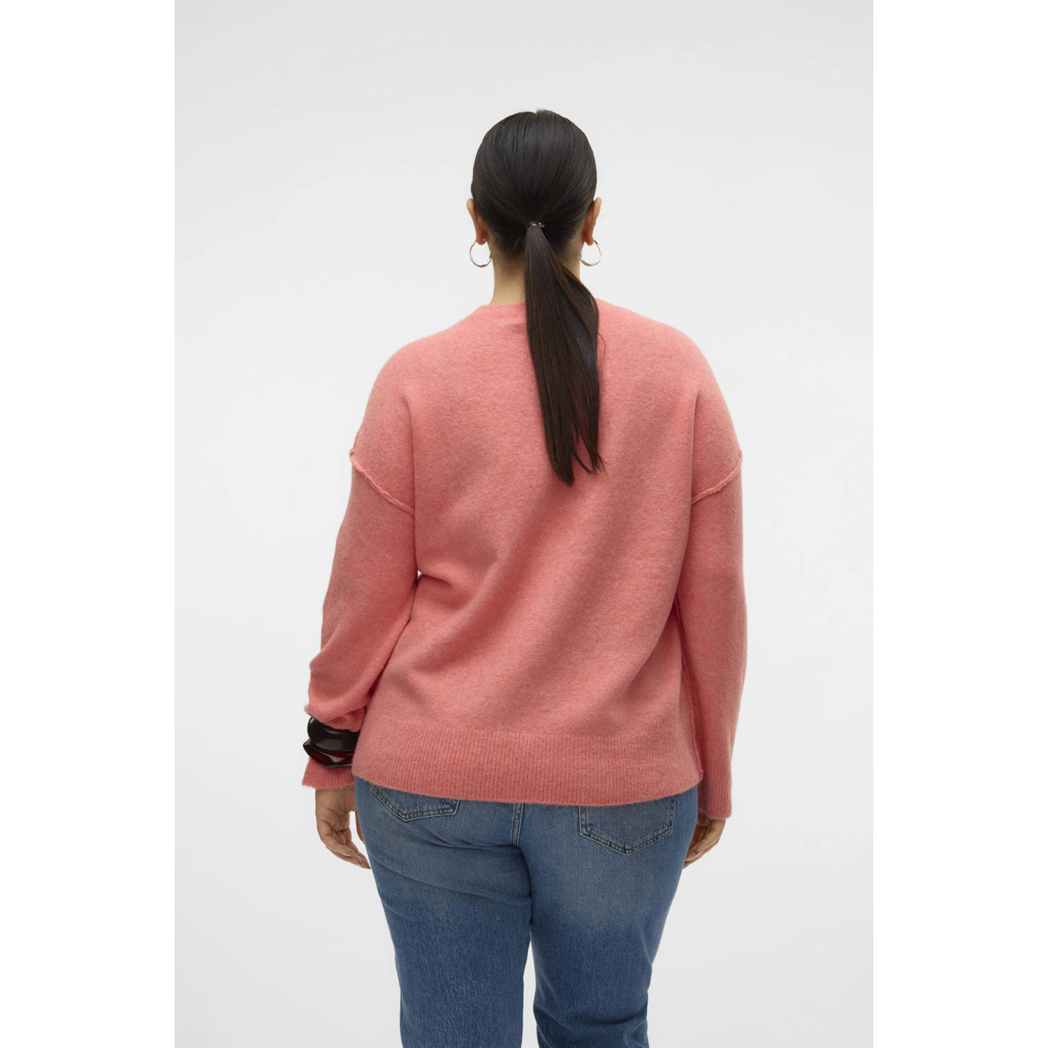 VERO MODA CURVE gebreide trui roze