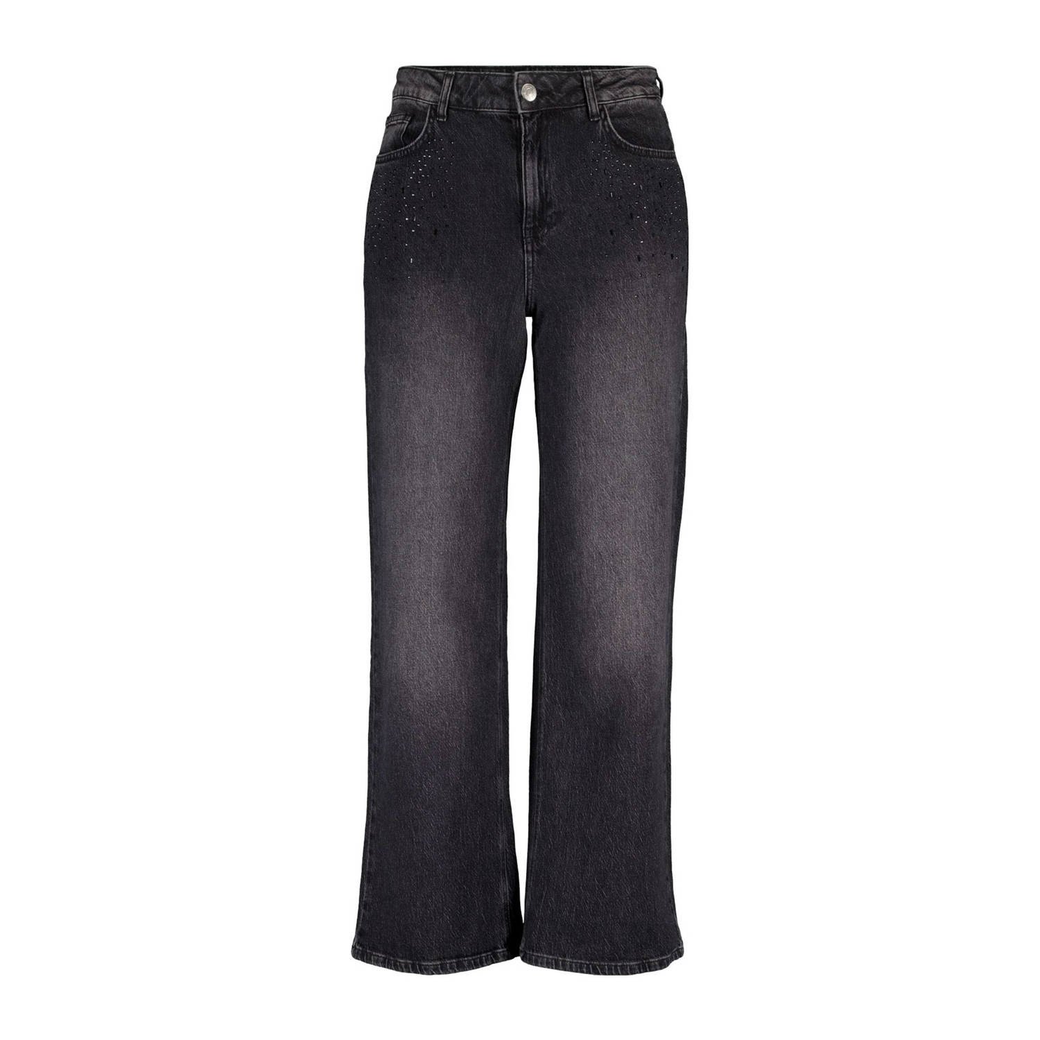 MS Mode regular waist wide leg jeans grey denim