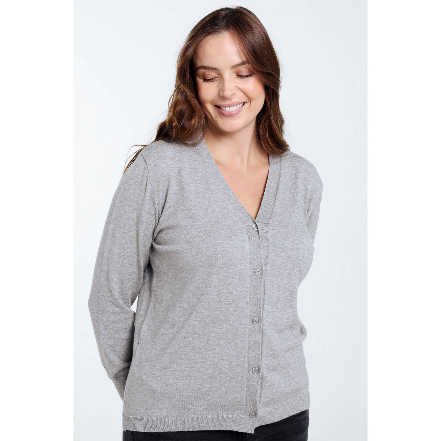 Paprika gebreid vest grijs