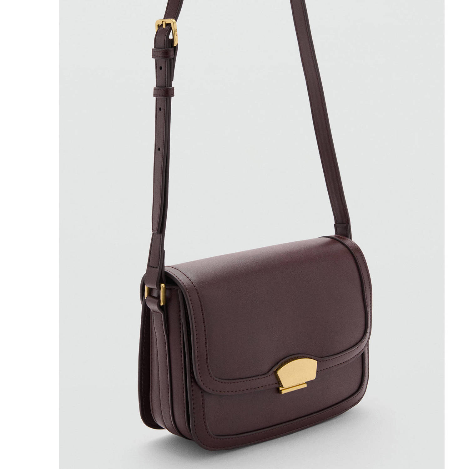 Mango crossbody tas donkerbruin
