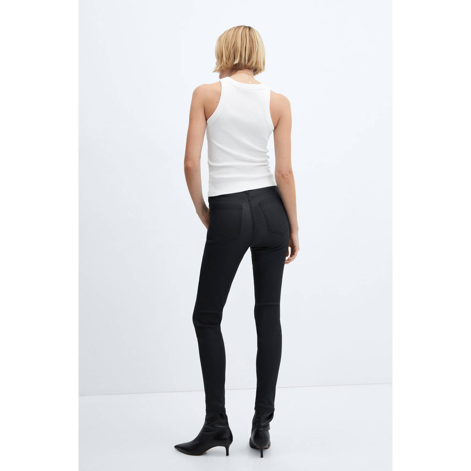 Mango high waist skinny jeans zwart
