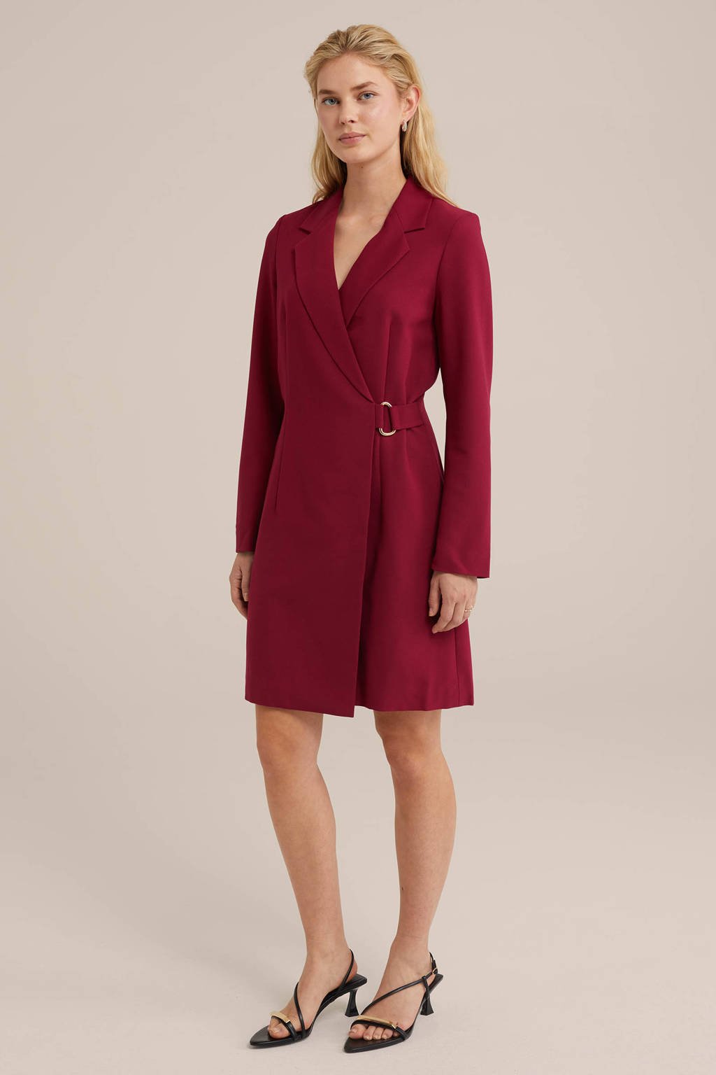 WE Fashion wikkel-/overslagjurken rood wehkamp