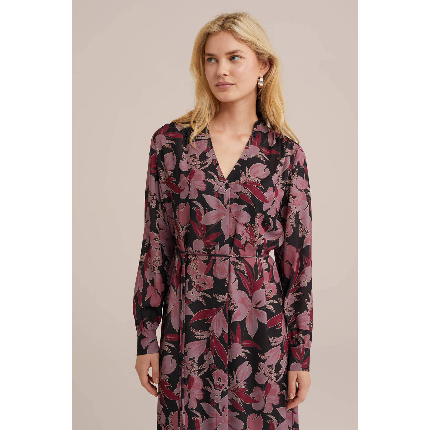 WE Fashion midi jurk zwart
