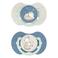 Difrax LOVI Dynamische Fopspeen 6 tot 18M - Glow in the Dark - Blauw - 2 st.