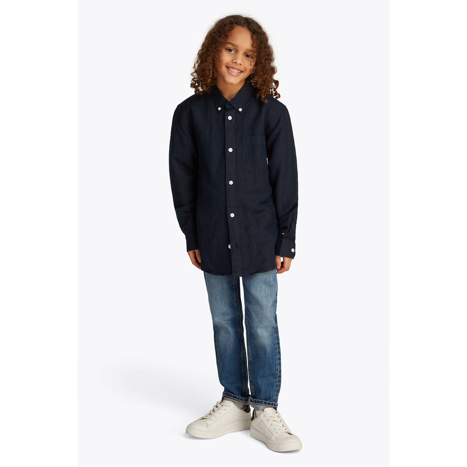 Tommy Hilfiger linnen longsleeve marine