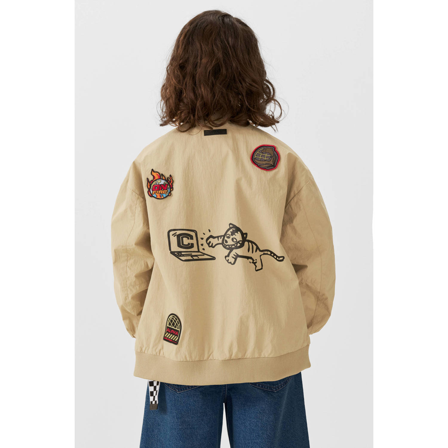 Coolcat jas Jimmy met printopdruk beige