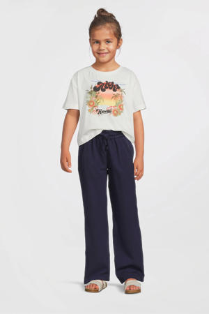 wide leg broek donkerblauw