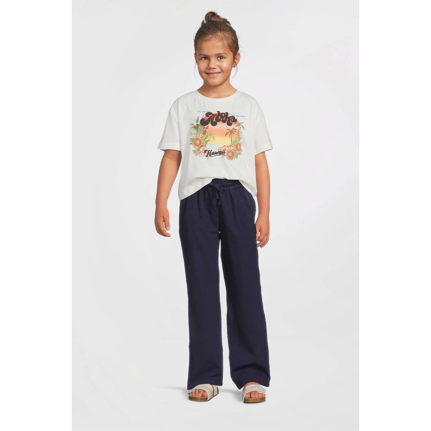 Me & My Monkey wide leg broek donkerblauw