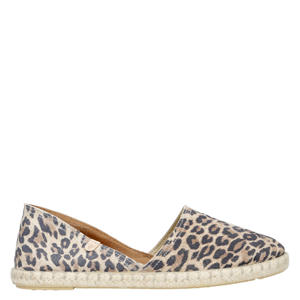 Leren espadrilles panterprint