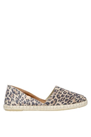 Leren espadrilles panterprint