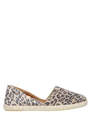 Leren espadrilles panterprint