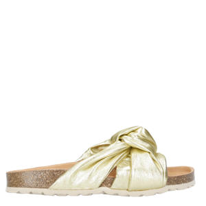 Rocio  leren slippers goud