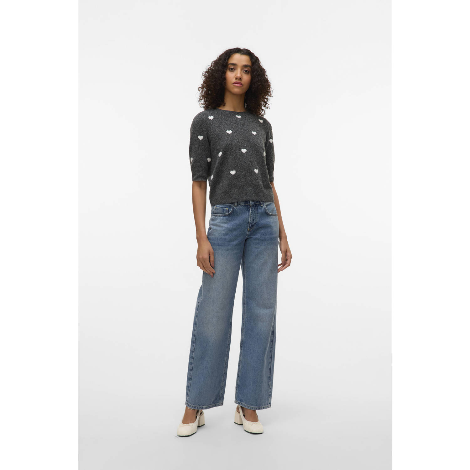 VERO MODA gebreide trui grijs
