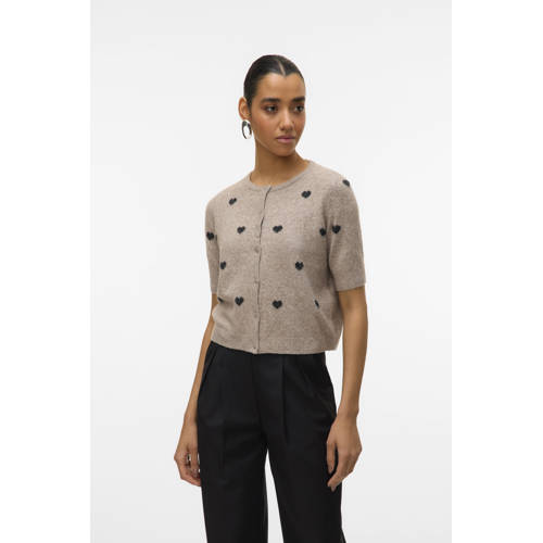 VERO MODA gebreid vest grijsbruin afbeelding