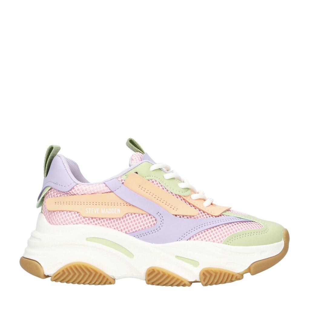 Roze, lila en groene meisjes Steve Madden JPossession chunky sneakers van textiel met veters