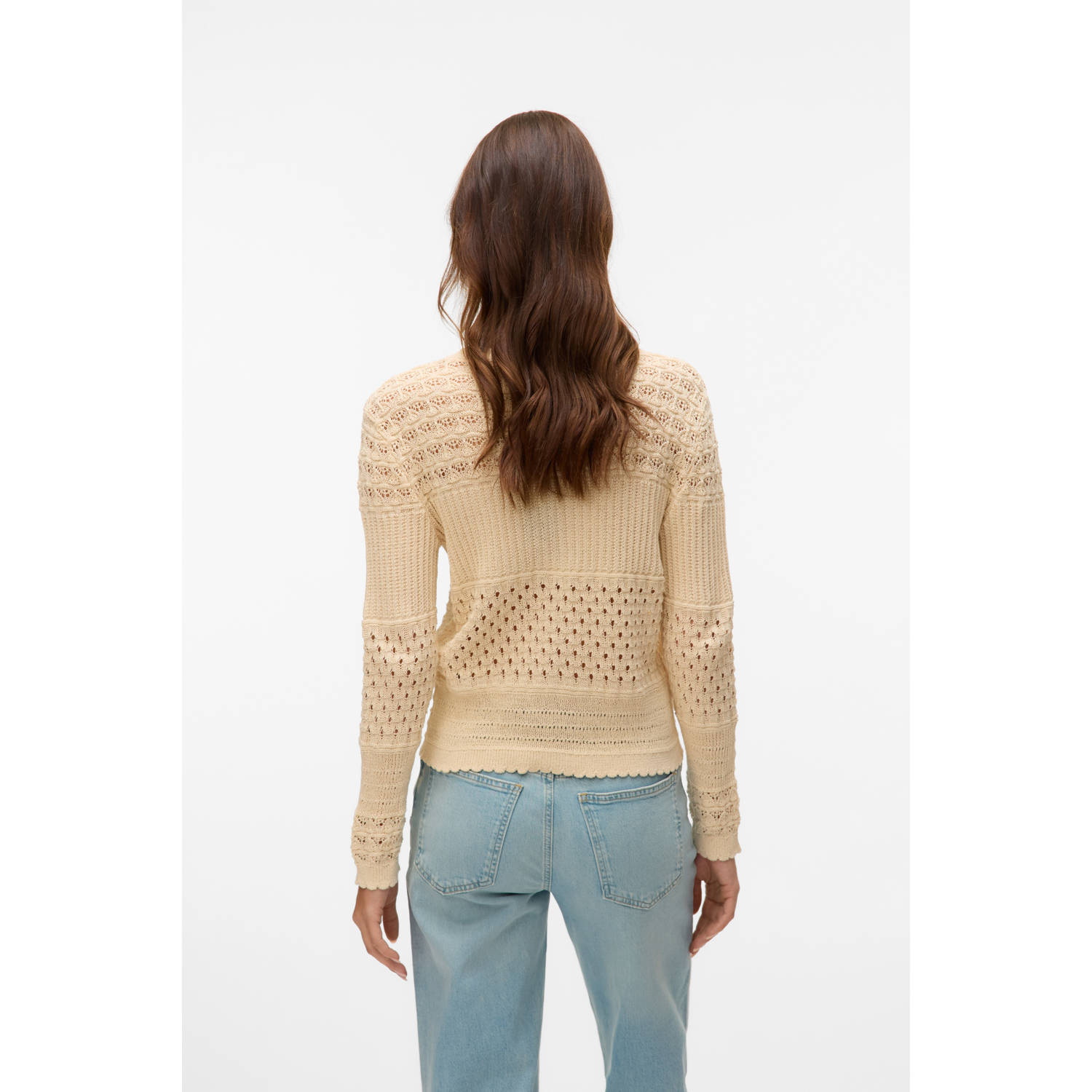 VERO MODA gebreid vest crème